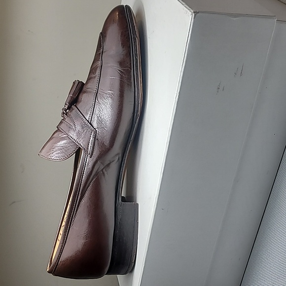 Tanino Crisci hand made brown leather tasseled loafers size 9 main image 8